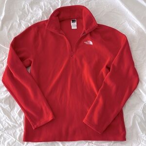 The North Face cherry red pullover fleece